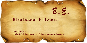Bierbauer Elizeus névjegykártya